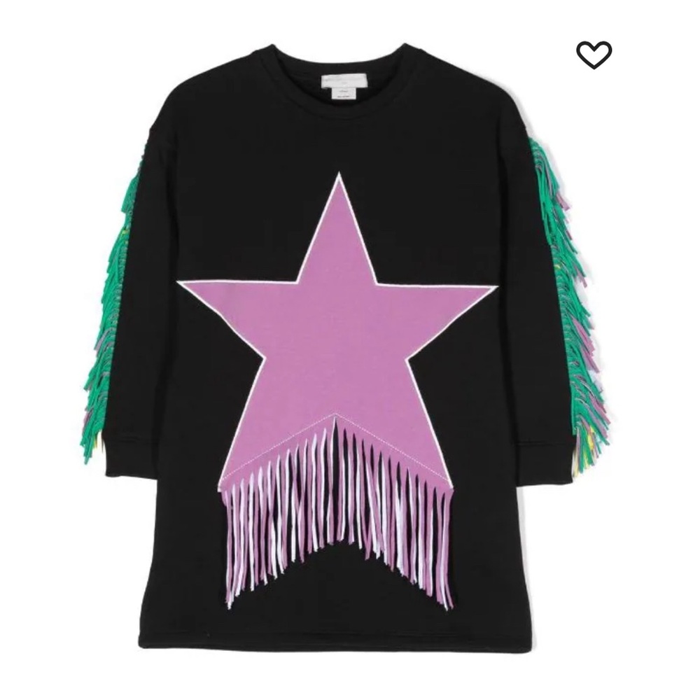 Stella McCartney Kids fringed star-patch sweater dress